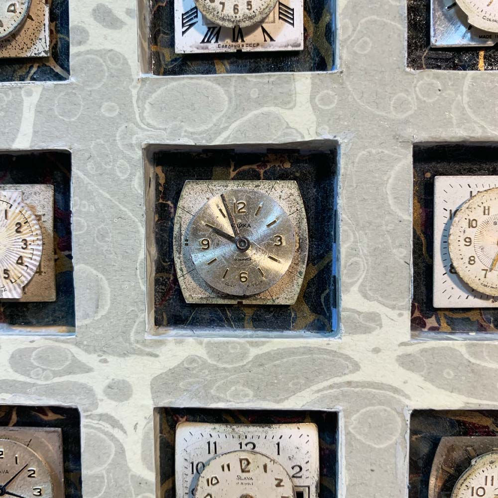 M.C MARIUPOL CLOCK GREY ALTERED BOOK - Sold