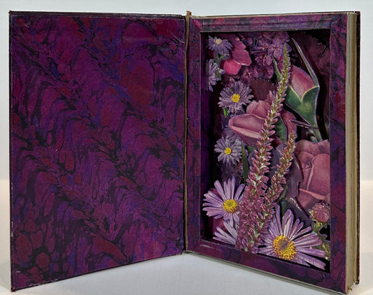 ALTERED BOOK PURPLE FLOWERS
