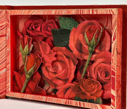 ALTERED BOOK RED ROSES