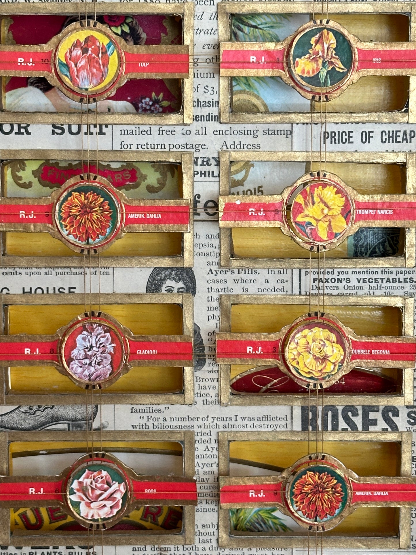 MEDIUM RJ FLOWERS CIGAR BOX