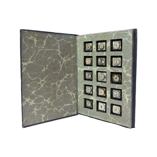 M.C MARIUPOL CLOCK GREY ALTERED BOOK - Sold